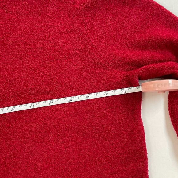 Cozy Soft Red Chenille Turtleneck Knit / Sweater Size L, Relaxed, Lounge, L - Picture 7 of 9